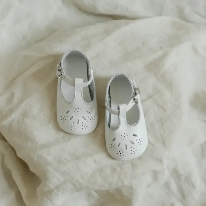 Soft Soled T-strap – White