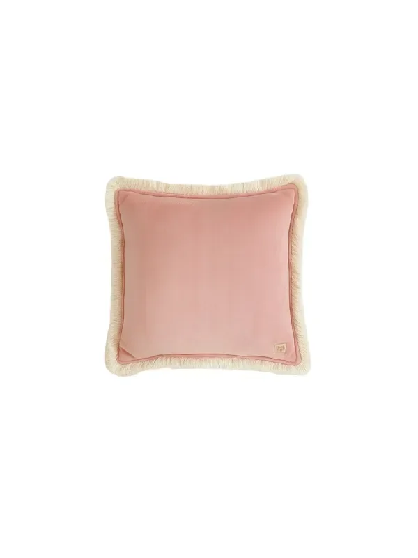 Soft Velvet Apricot – Pillow With Fringe