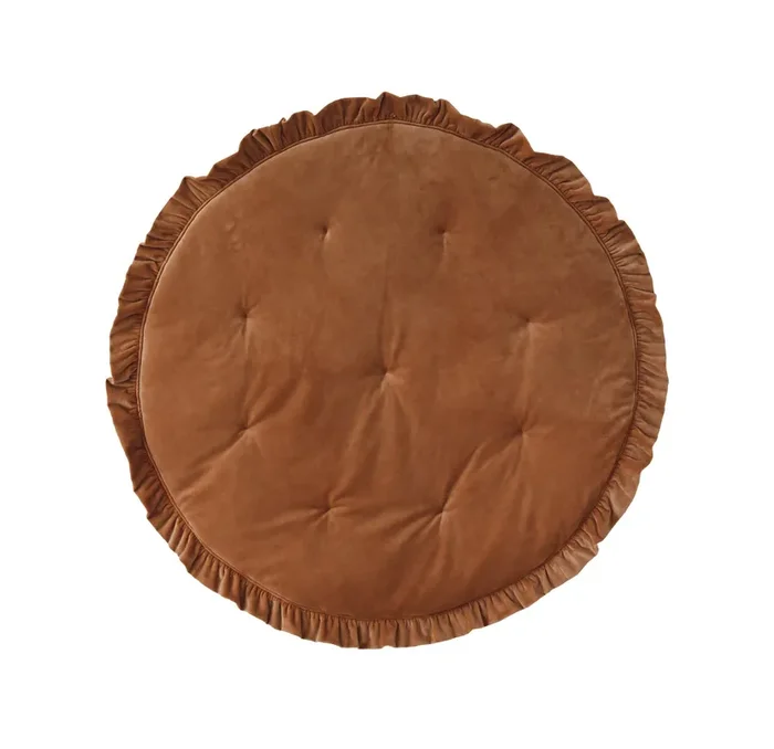 Soft Velvet Caramel Mat With Frill