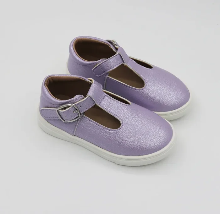 Soho Sneaker T-straps – Metallic Lavender