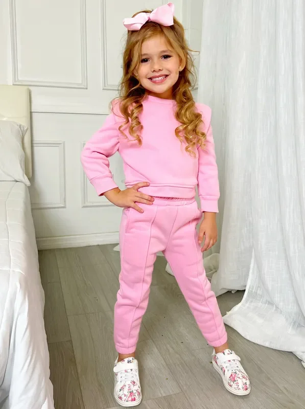 Something Sweet Pink Sweatshirt and Pant Jogger Set