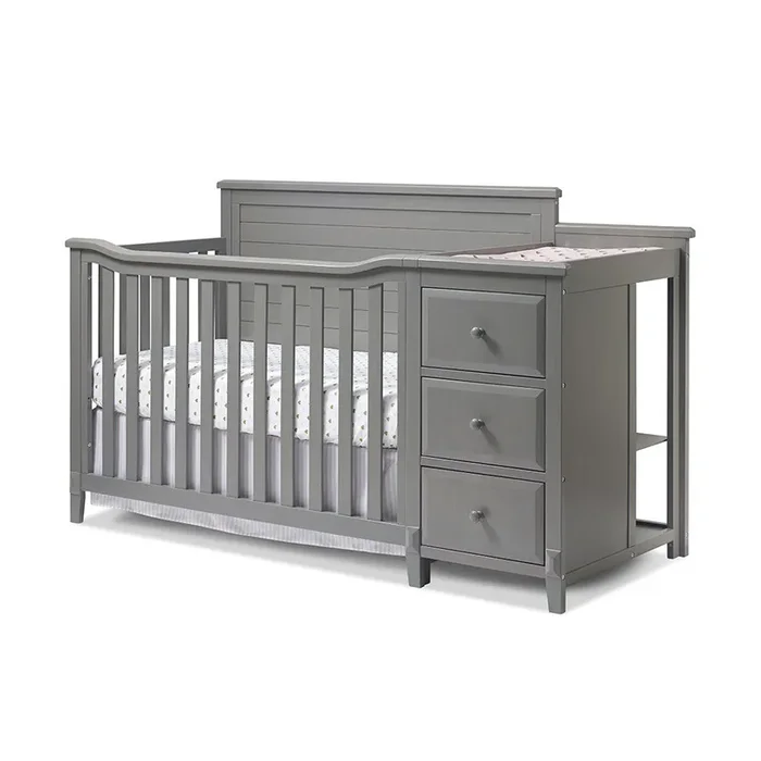 Sorelle Berkley Crib & Changer Panel Crib in Weathered Gray