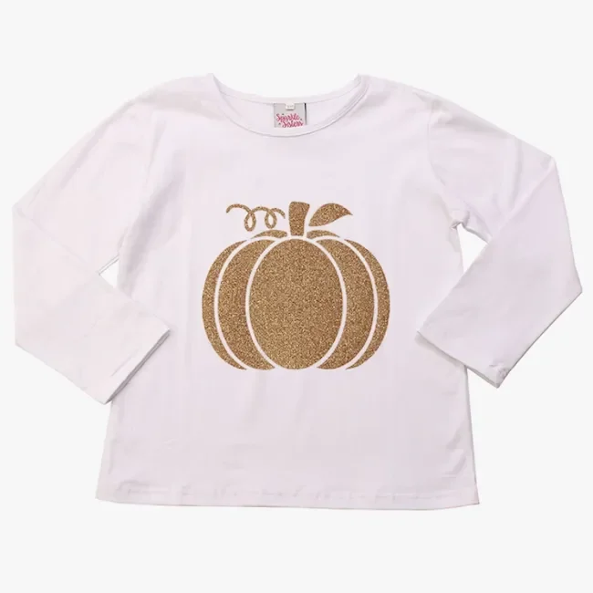 Sparkle Sisters by Couture Clips Gold Pumpkin T-Shirt
