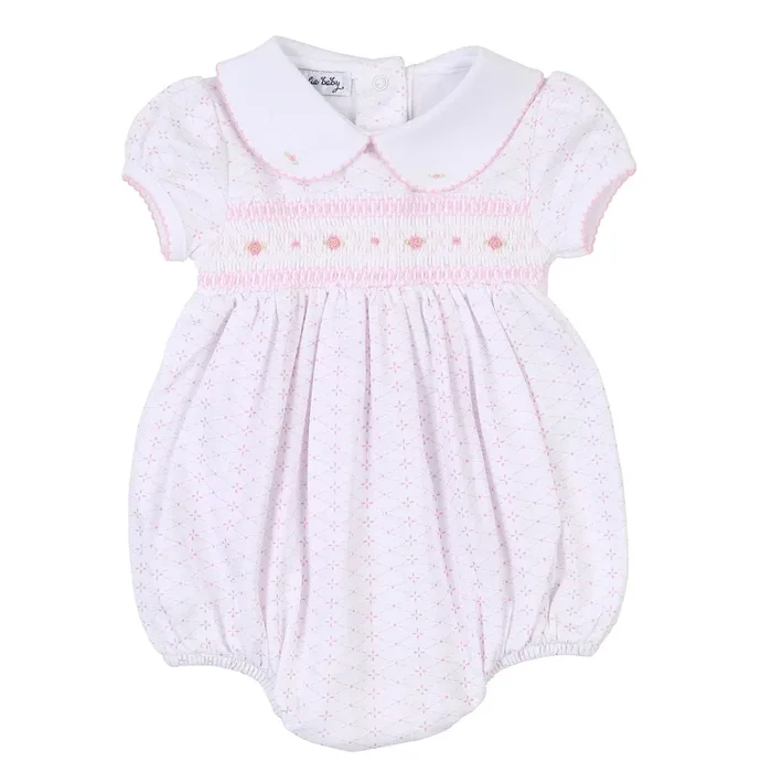 Spring Riley and Ryan Smocked Collared Bubble
