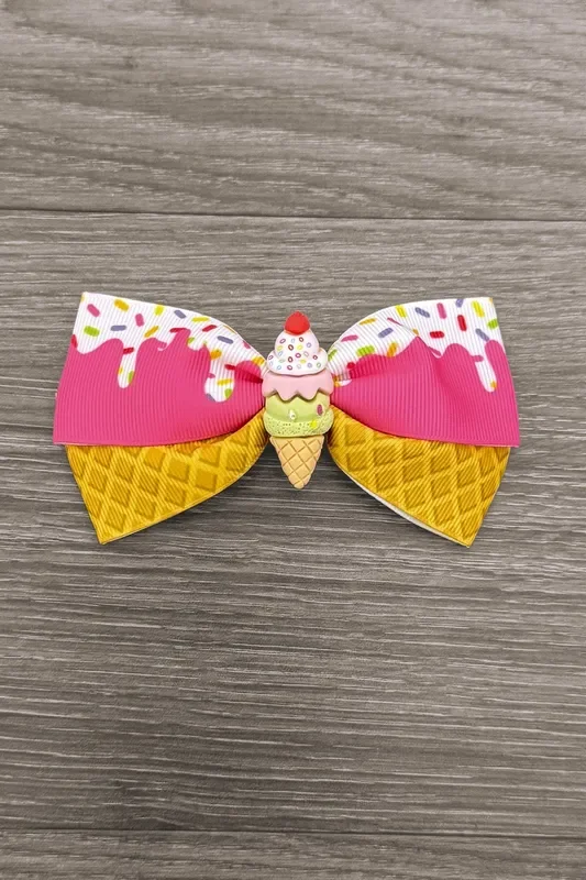 Sprinkle Ice Cream Cone Bow
