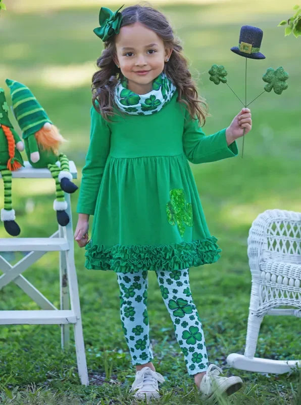 St. Paddy’s Lucky Ruffle Tunic 3 Piece Set