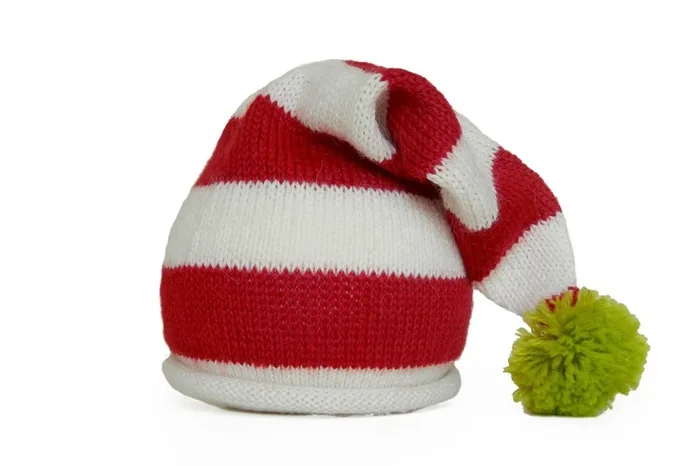 Stocking Hat In Red And Ecru