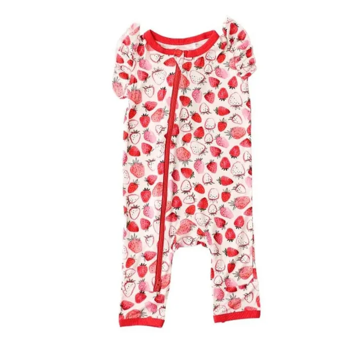 Strawberry Fields Flutter Romper