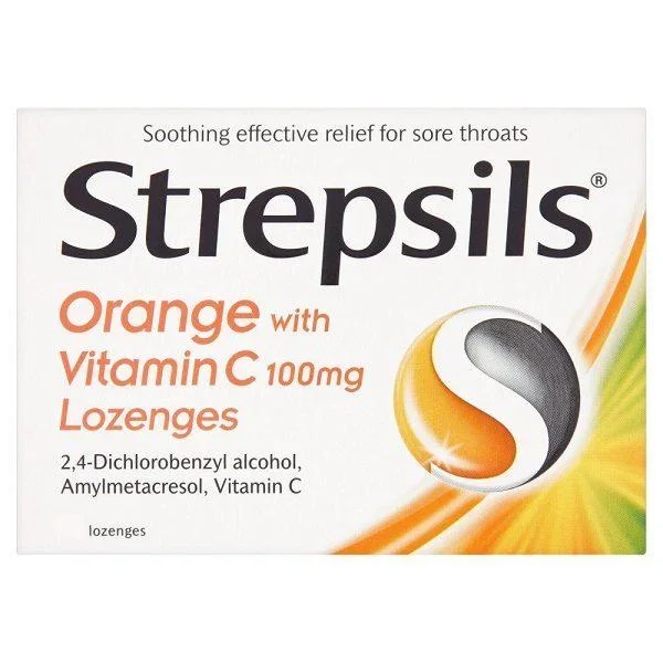 Strepsils Orange & Vitamin C Lozenges – 24 Pack