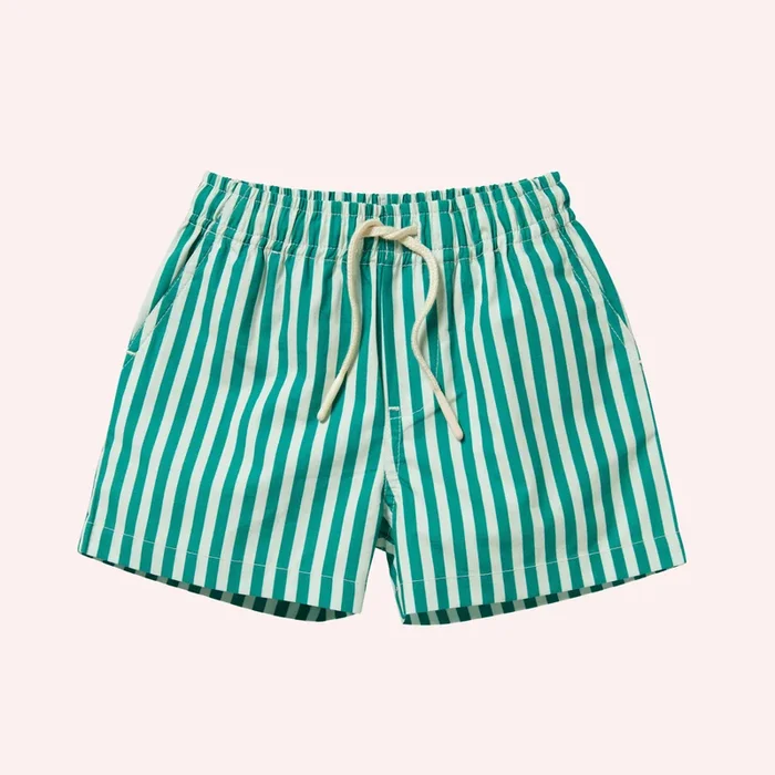 Stripe Swim Board Short – Green Bean