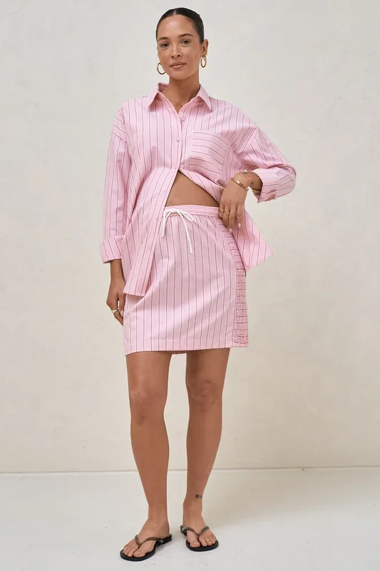 Stripe Theory Mini Skirt -Pink Stripe*