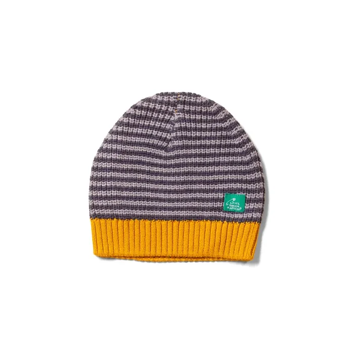 Striped Knitted Beanie Hat – Dreamy Blue