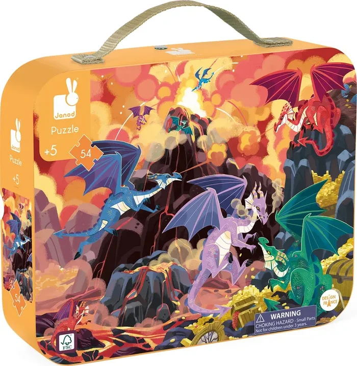 Suitcase Puzzle – Fiery Dragons (54 Pcs) Age 5+