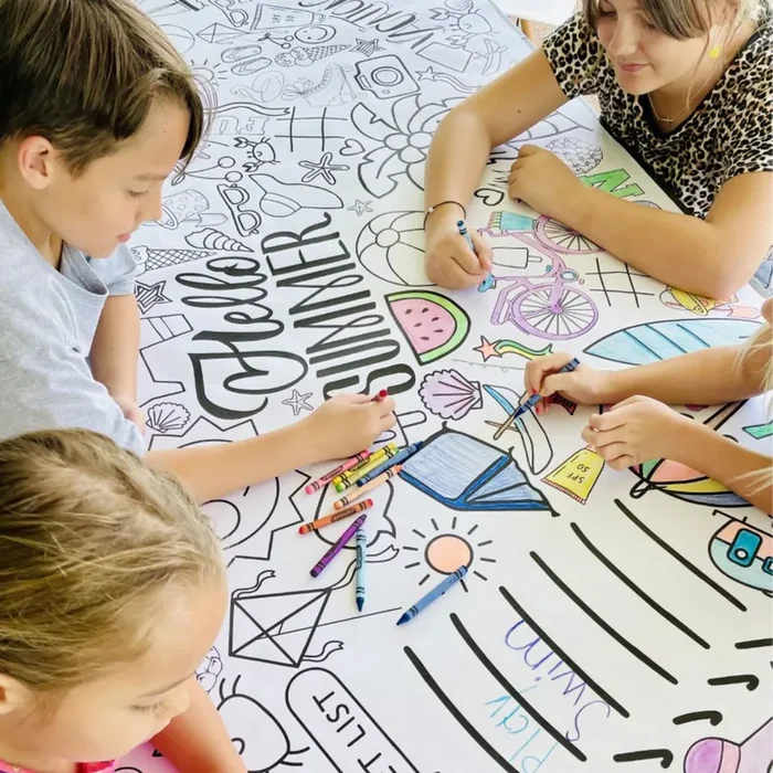 Summer Fun Coloring Table Cover