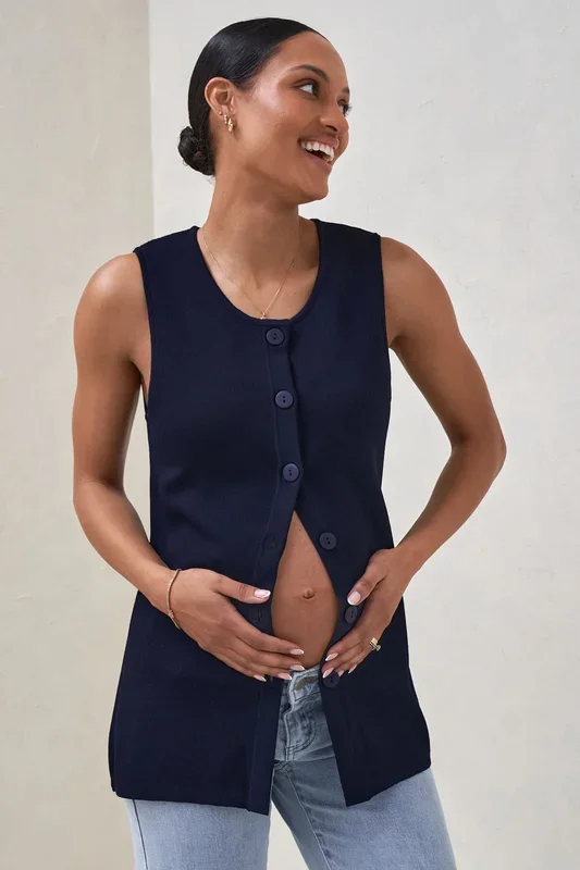 Sunday Best Button Vest – Ink*