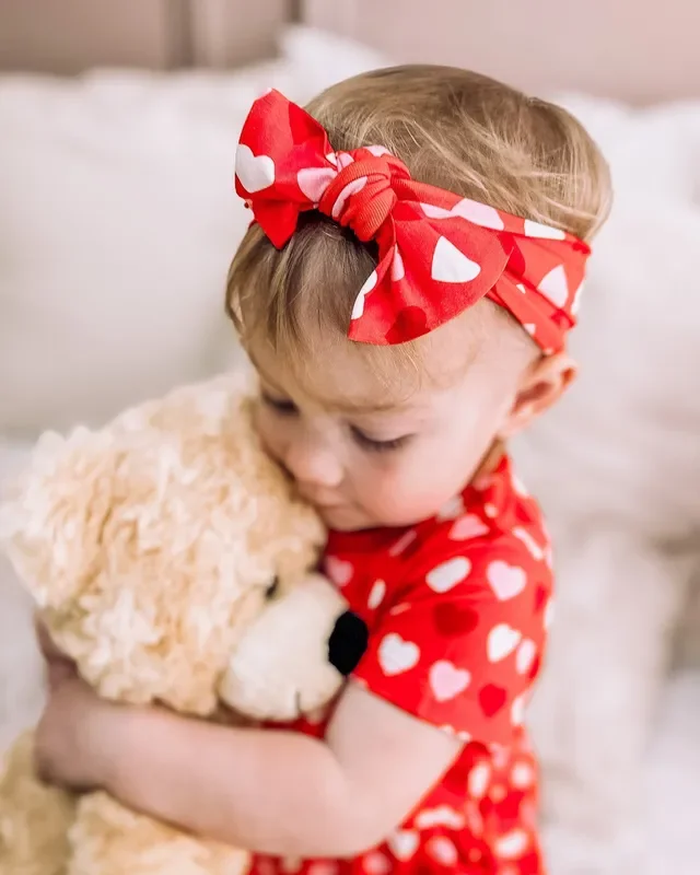 Sweet Little Hearts | Bamboo Headband Bow