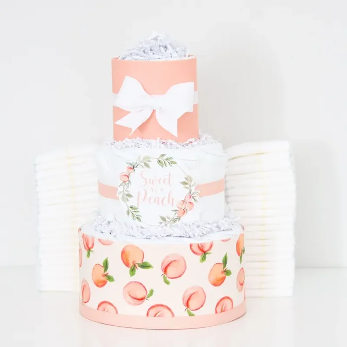 Sweet Peach Diaper Cake