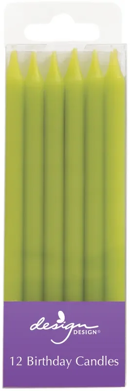 Tall Lime Green Birthday Candles