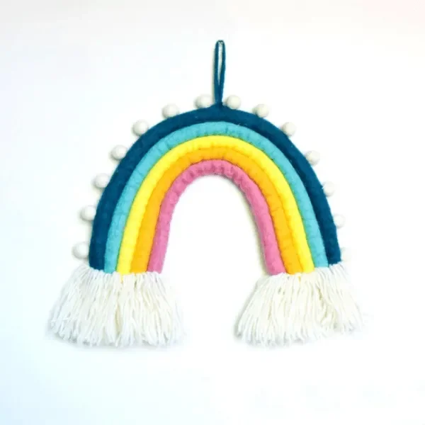 Tara Treasures Rainbow Hanging with Pompoms – Sunset