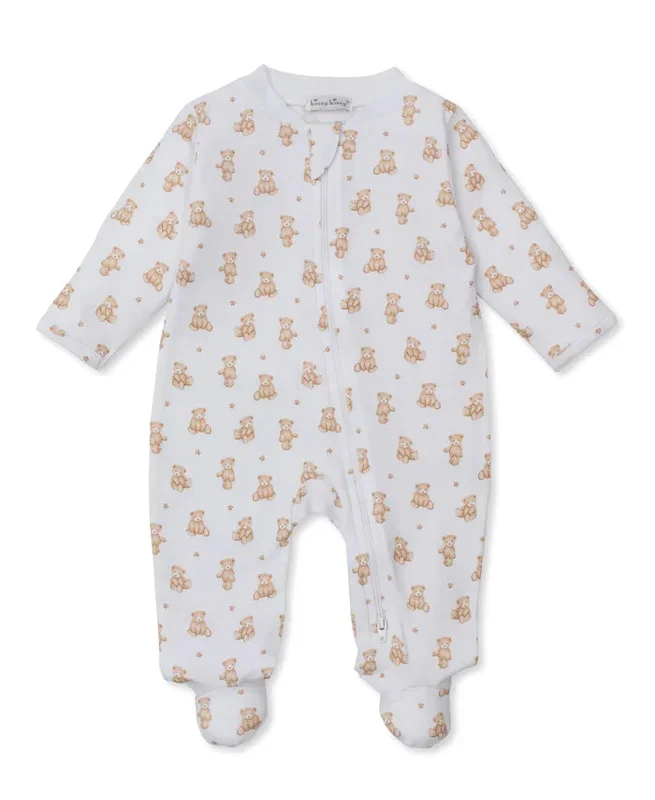 Teddy Bears Tan Zip Footie