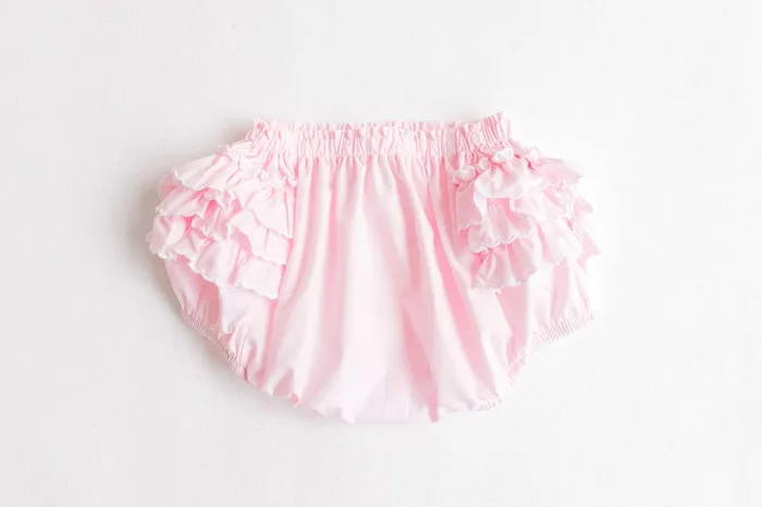 Terry Tots- Diaper Cover- Pink Side Ruffles