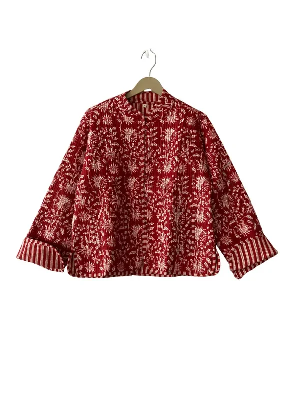 The Charlotte Jacket In Crimson Bloom