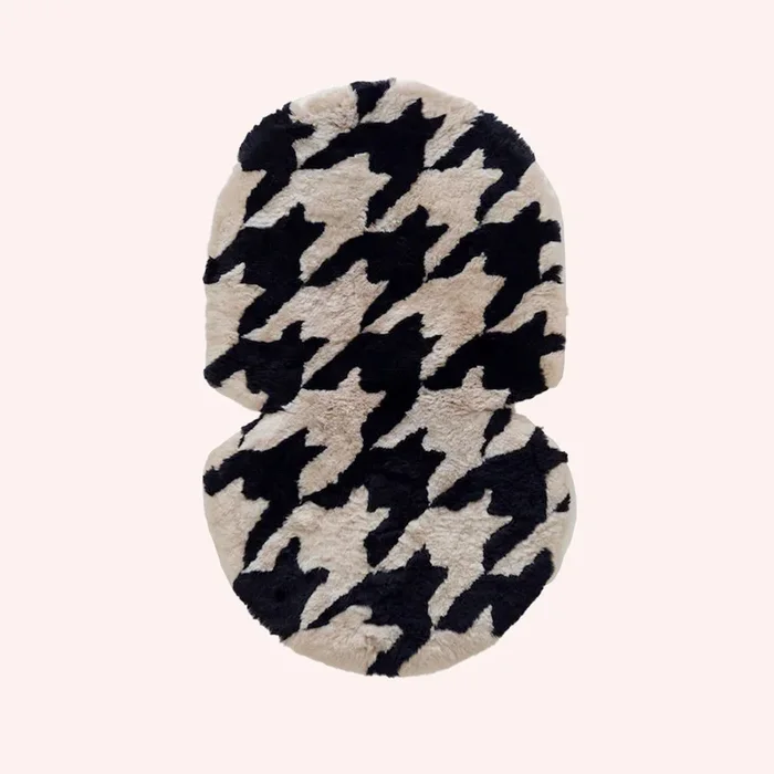 The Pram Puff – Houndstooth Biscuit & Black