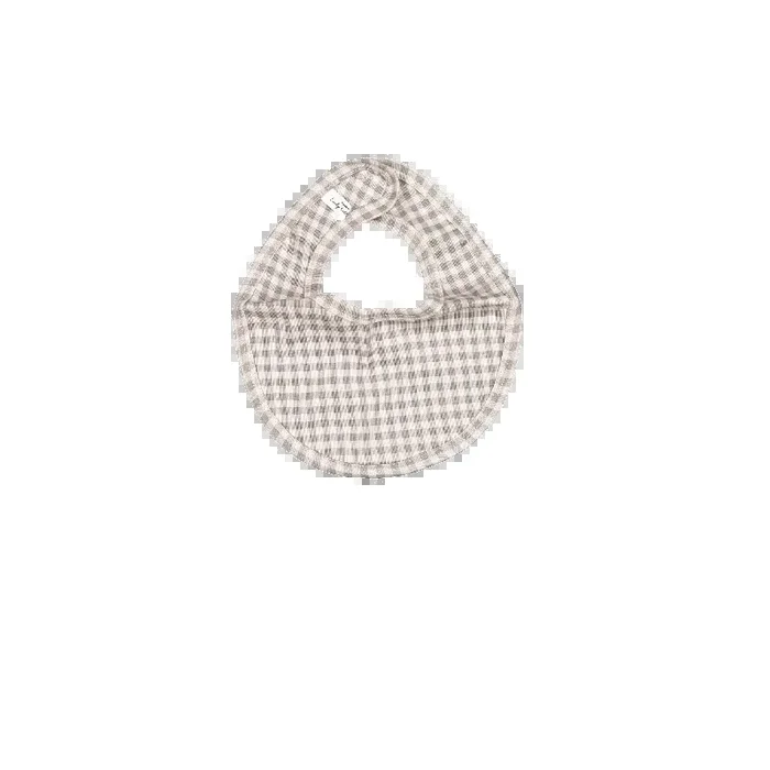 The Printed Bib – Taupe Gingham