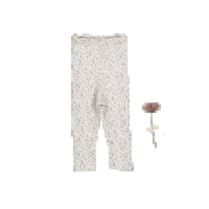 The Printed Legging – Dusty Blue Floral