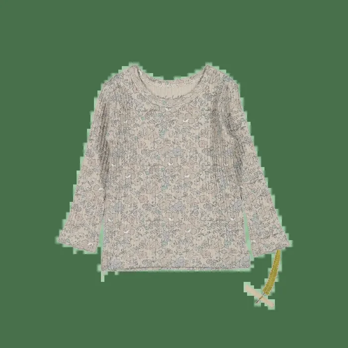 The Printed Long Sleeve Tee – Elise Ribbed