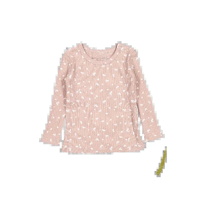 The Printed Long Sleeve Tee – Mauve Petal