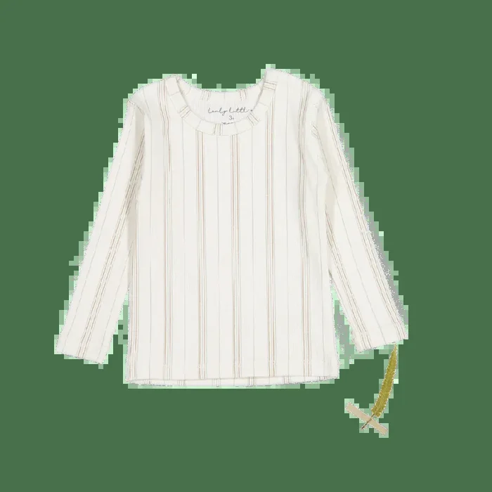 The Printed Long Sleeve Tee – Mist Stripe