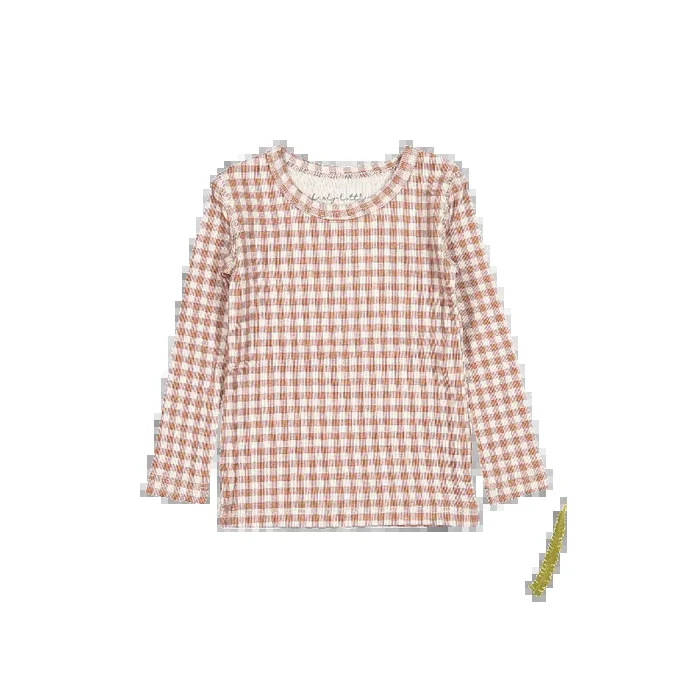 The Printed Long Sleeve Tee – Rosewood Gingham