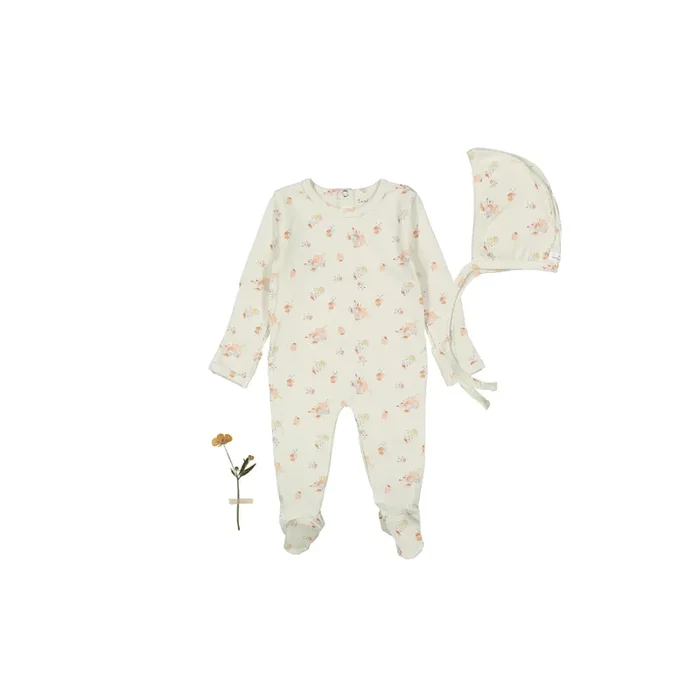 The Printed Romper + Bonnet Set – Seashell