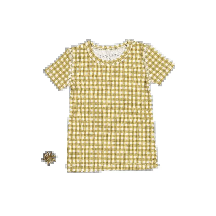 The Printed Short Sleeve Tee – Golden Gingham