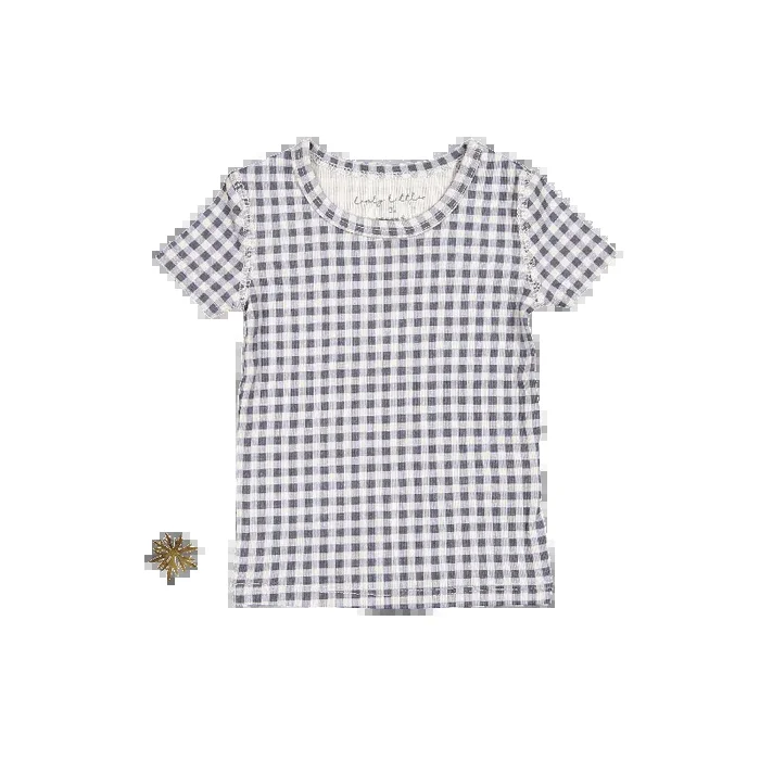 The Printed Short Sleeve Tee – Steel Gingham