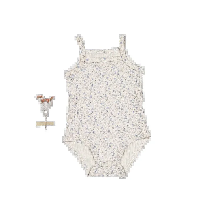 The Printed Tank Onesie – Dusty Blue Floral