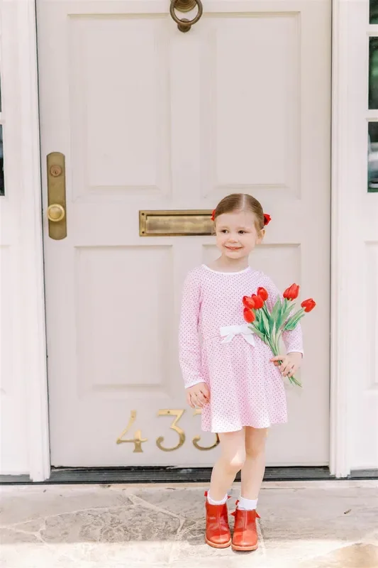 The Proper Peony Red Dot Waist Dress