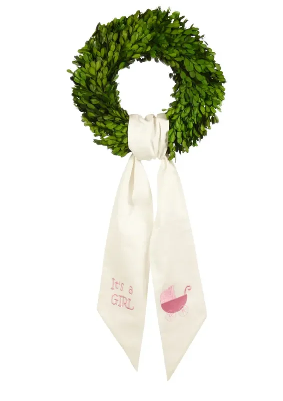 The Yellow Lamb- Wreath Sash: It’s a Girl