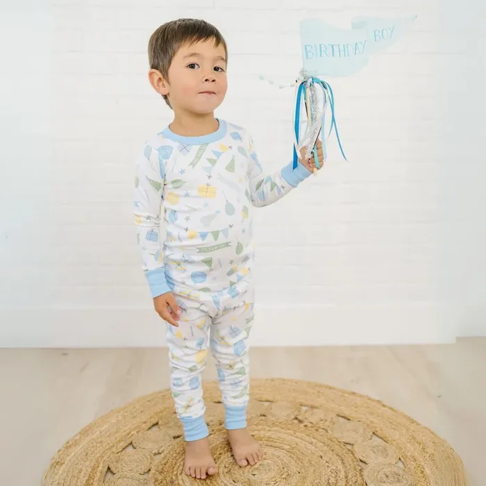 Time to Celebrate Blue Long Pajamas