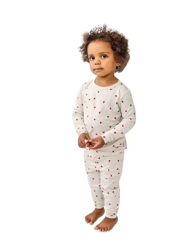 Tiny Hearts 2pc Bamboo Pajama Set