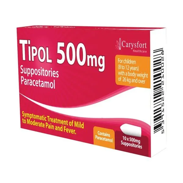 TIPOL PARACETAMOL SUPPOSITORIES 500MGS