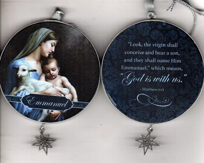 Tis the Season Round Hanging Ornament – Emmanuel