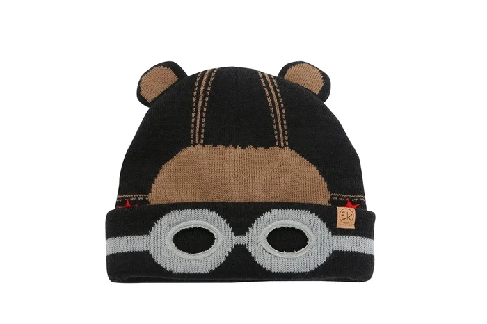 Toddler/kids Knitted Beanie – Black Bear