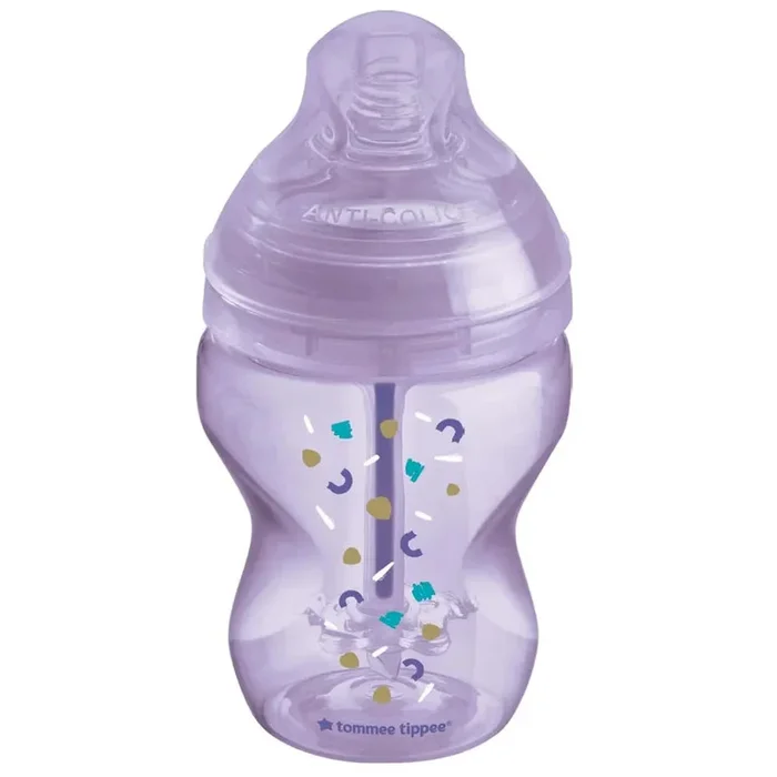 Tommee Tippee Advanced Anti-Colic Feeding Bottle, 260ml x1 – Girl