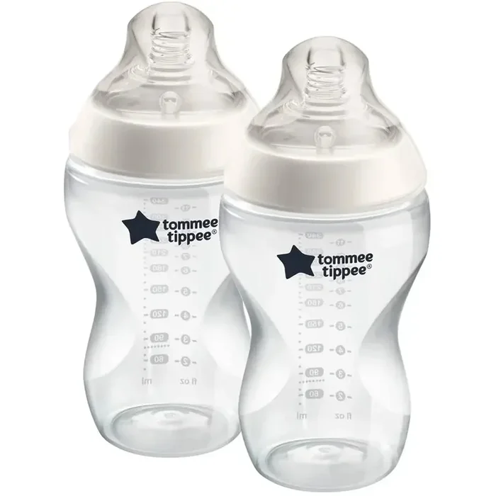 Tommee Tippee Closer to Nature Feeding Bottle, 340ml x 2 – Clear