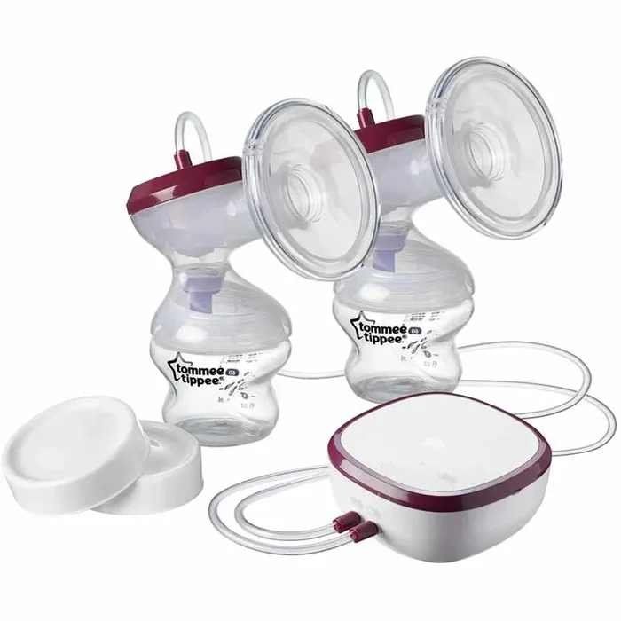 Tommee Tippee Made for Me Double Electric Breast Pump, very quiet USB rechargeable & portable unit with Massage & express modes
