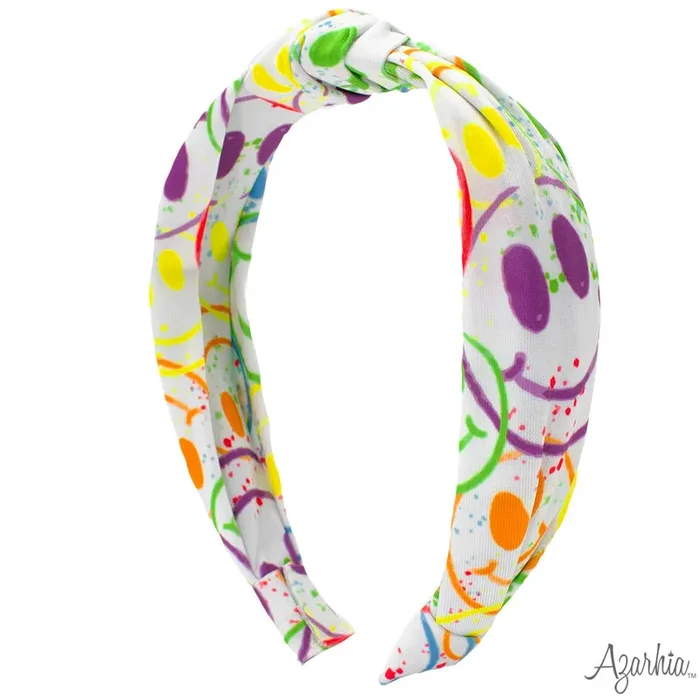 Top Knot Headband | Splatter Smiley