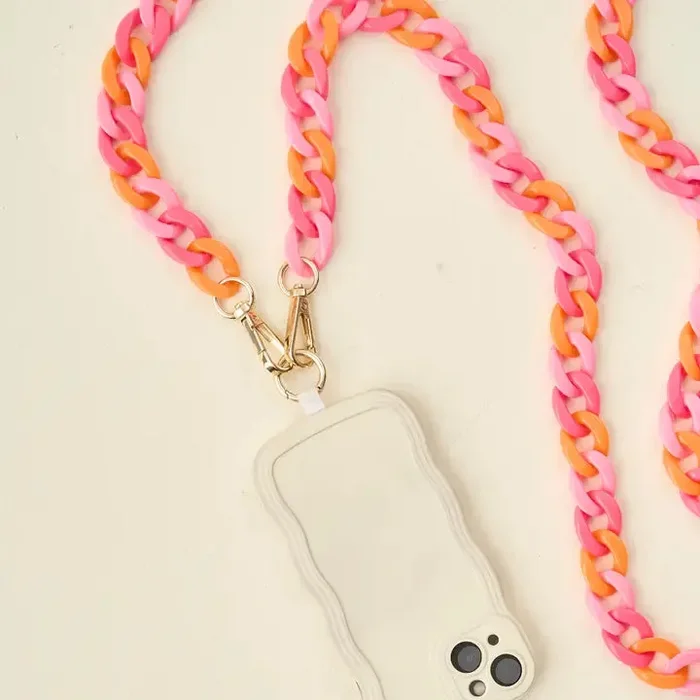 Tri-color Sassy Hold The Phone Crossbody Chain