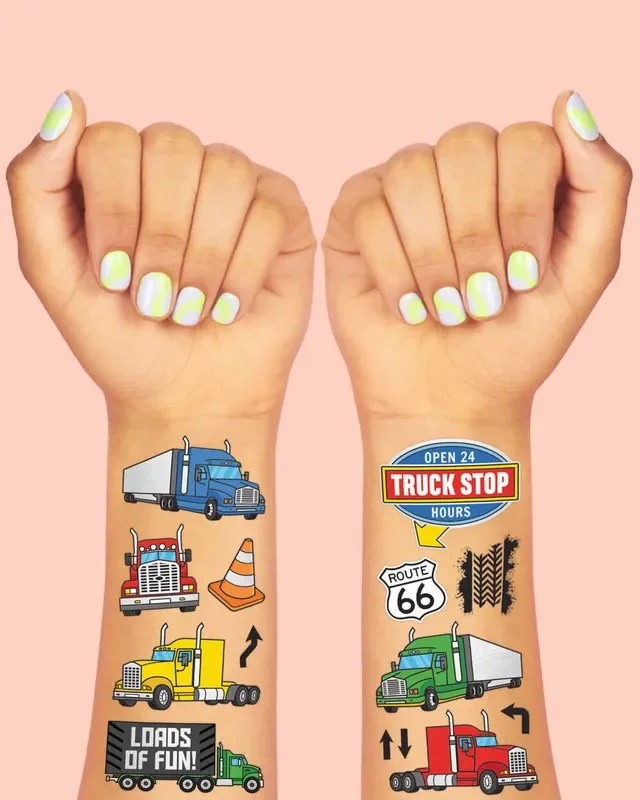 Trucker Tats – 42 Foil Temporary Tattoos